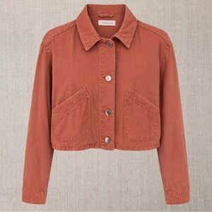 Topshop Burnt Orange Cargo Cropped Jacket